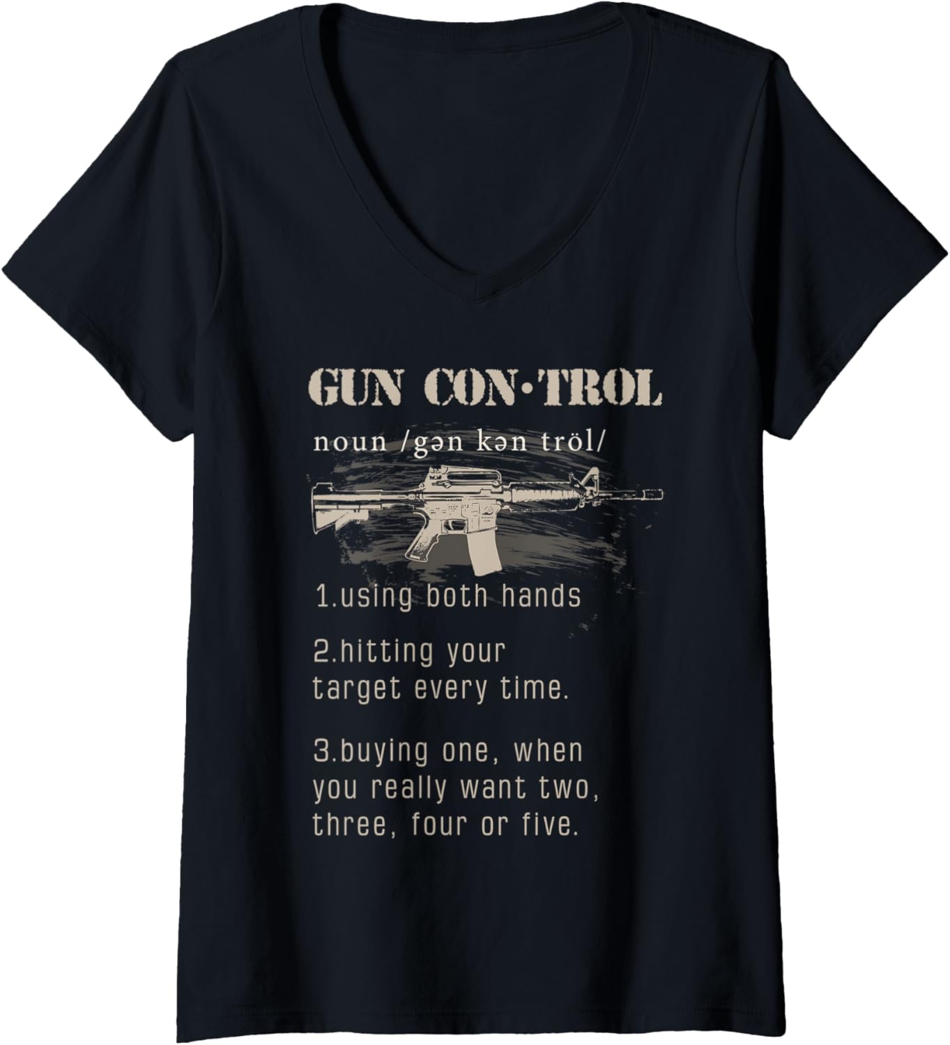 Womens 2Nd Amendment Funny Gun Control Definition V Neck