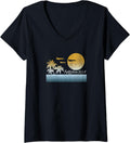 Womens Top Gun Fightertown Usa Sunset Poster V Neck