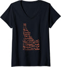 Womens Idaho Vintage Firearm Idaho Gun Pattern Graphic Design V Neck
