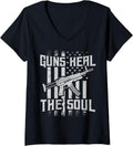Womens Guns Heal The Soul Gun V Neck