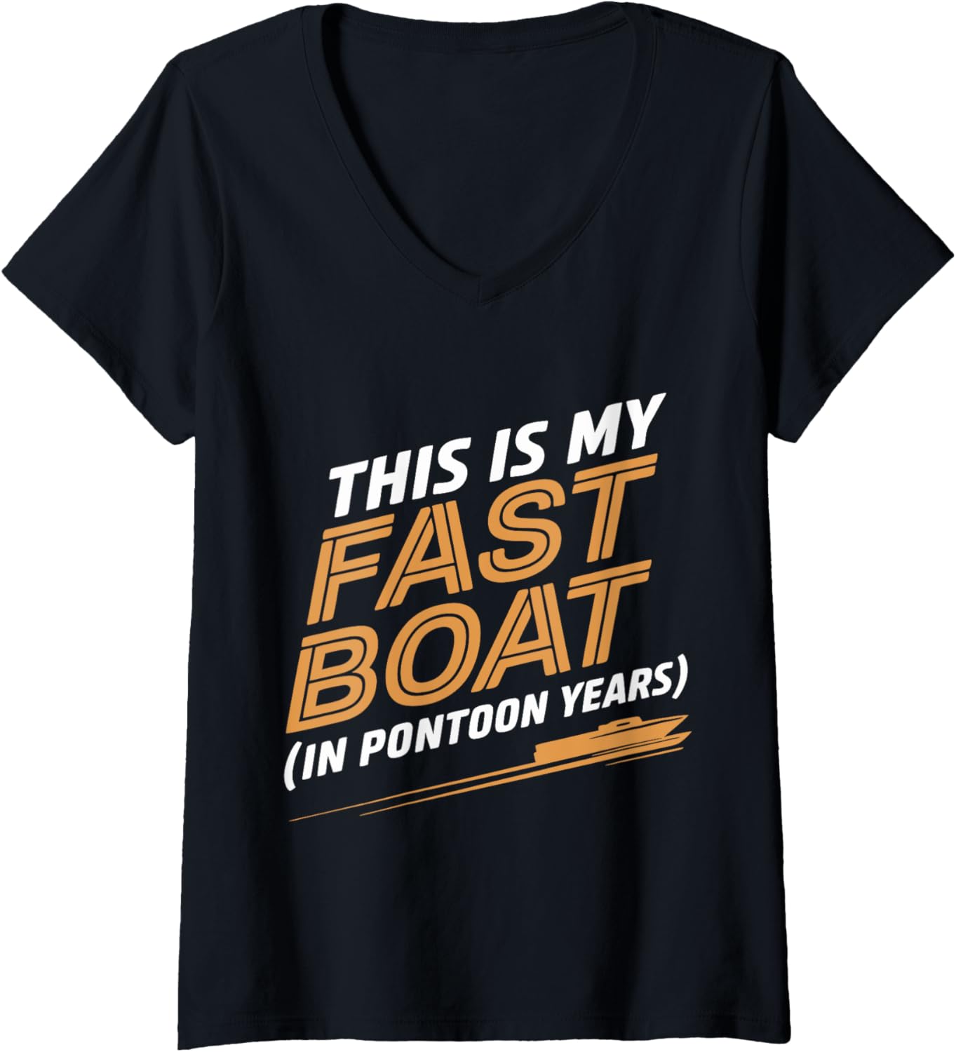 Womens Fast Boat Pontoon Lovers V Neck