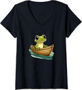 Womens Funny Frog Boat Outfit Boys Girls V