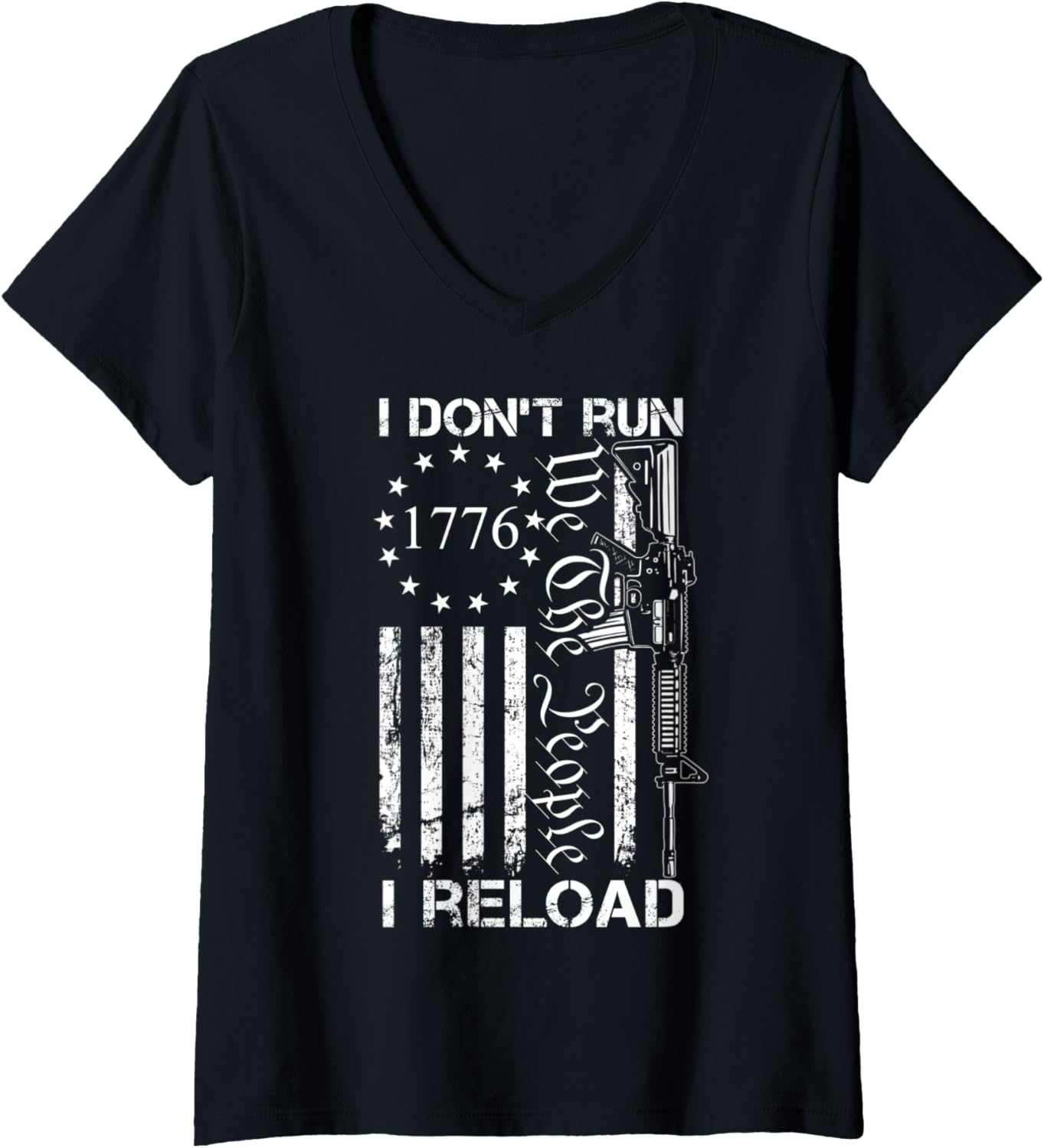 Womens I Dont Run I Reload Usa Flag Pro Guns Ar15 Funny