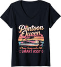 Womens Pontoon Queen Sassy Funny Boating Party V