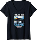 Womens Top Gun I Feel Need Speed V Neck