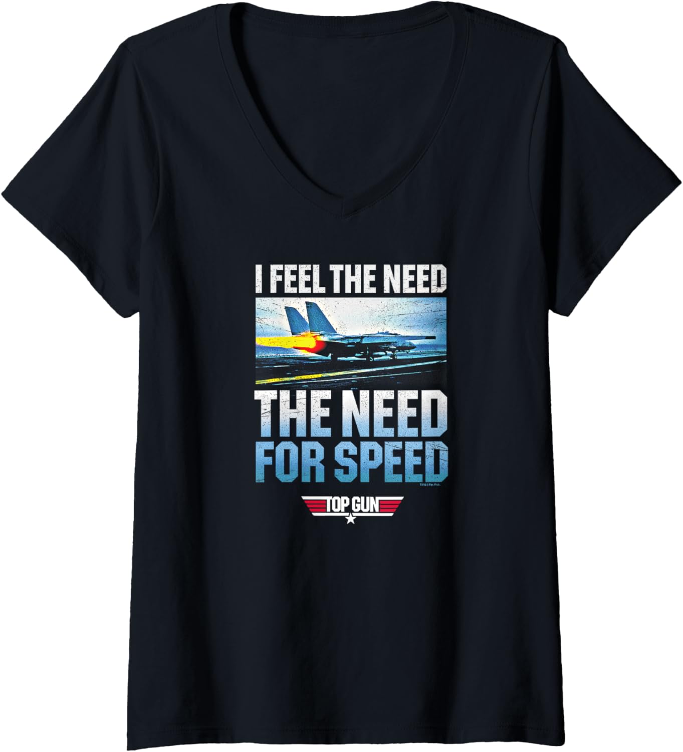 Womens Top Gun I Feel Need Speed V Neck