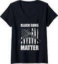 Womens Black Guns Matter Funny Gun Lover Gun V Neck