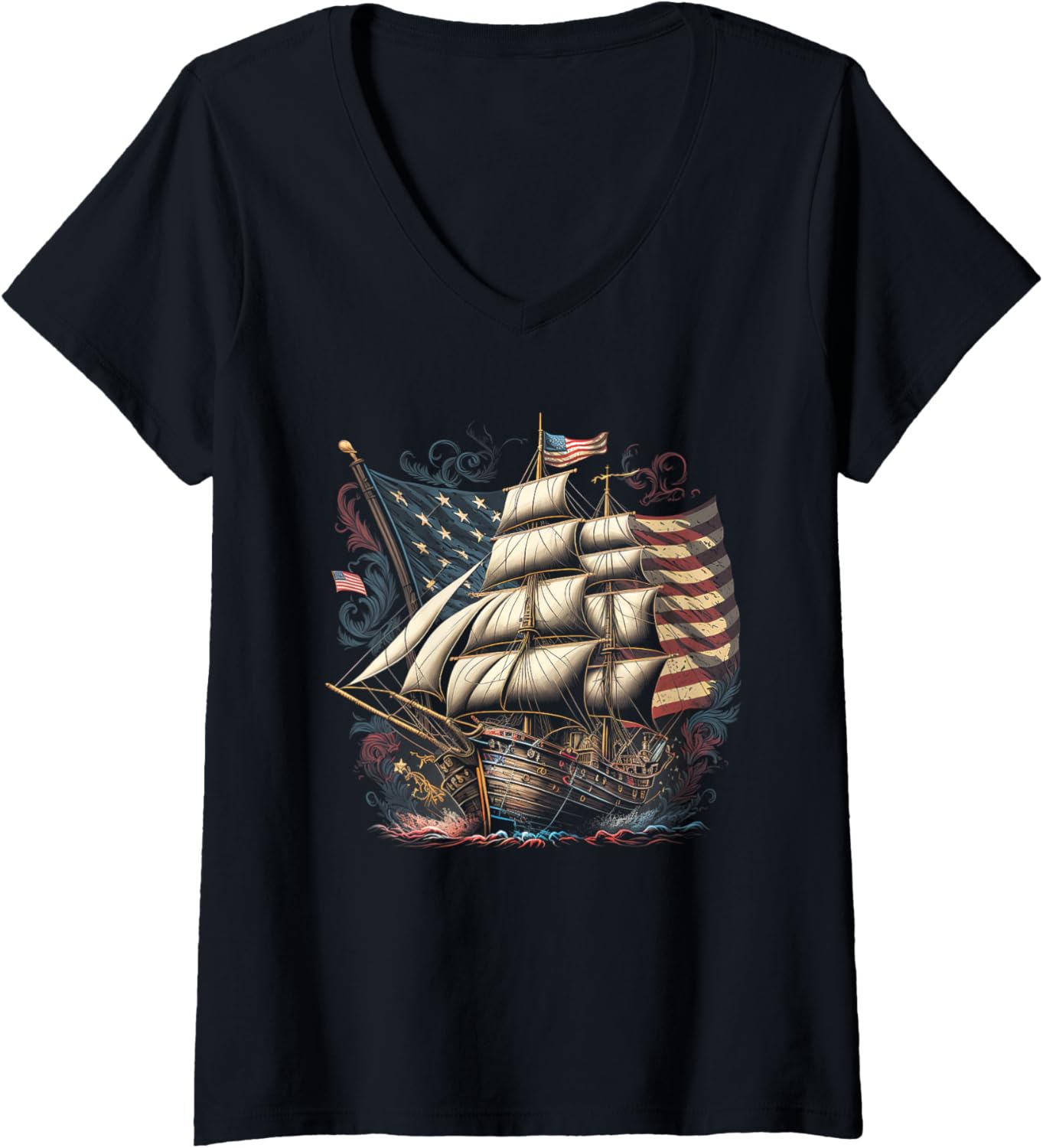 Womens Pirate 4Th Of July American Flag Usa