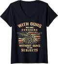 Womens Gun Weapon Arm Amendment Military Armed Soldat Gun Nerf V Neck