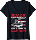 Womens Vintage Dad Pontoon Captain Boating Lake Sailing