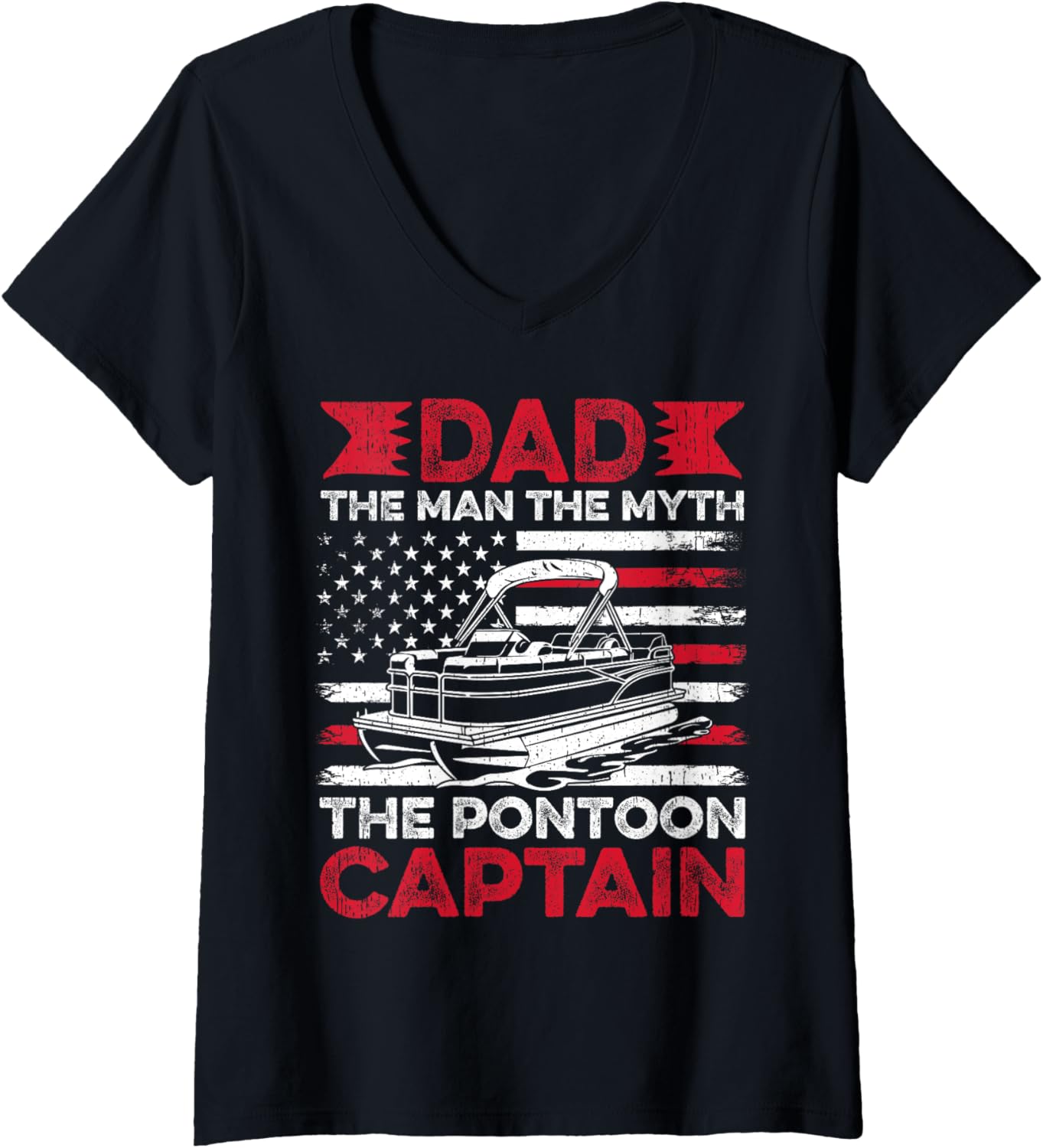 Womens Vintage Dad Pontoon Captain Boating Lake Sailing