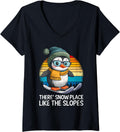 Womens Skiing Kids THERE IS SNOW PLACE LIKE SLOPES Vintage V-Neck