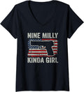Womens Nine Milly Kinda Girl Usa Flag 9Mm Pistol Funny Womens Gun