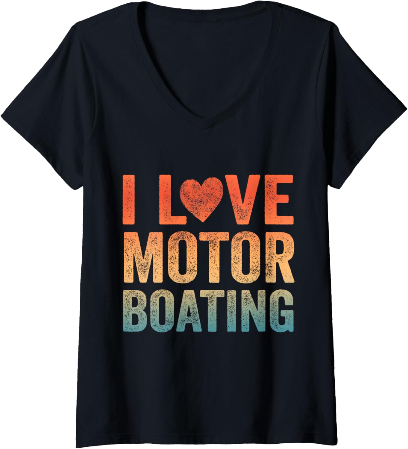 Womens I Love Heart Motorboating Funny Boater Boating