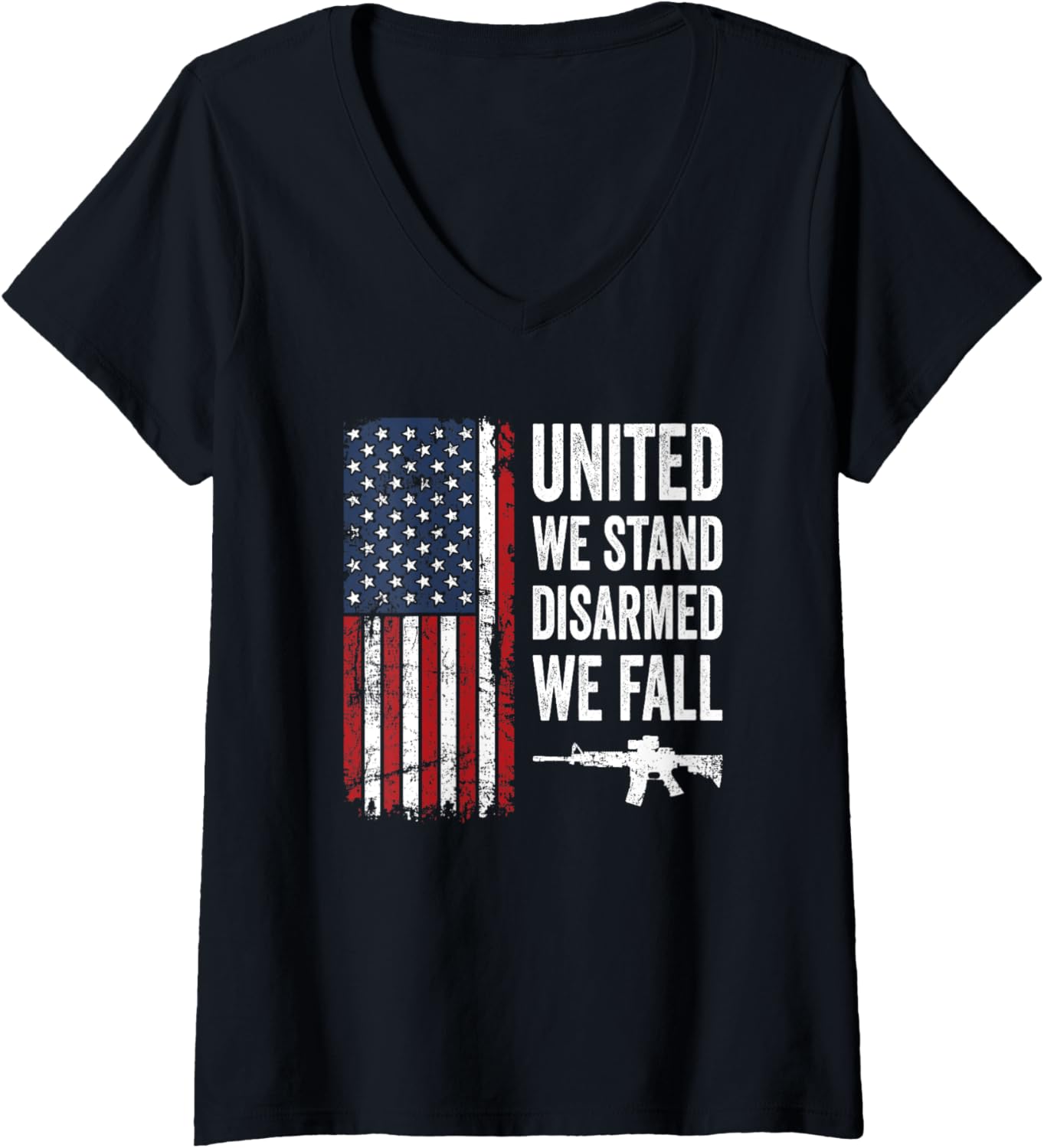 Womens United We Stand Disarmed We Fall Usa Flag Pro Gun Rights