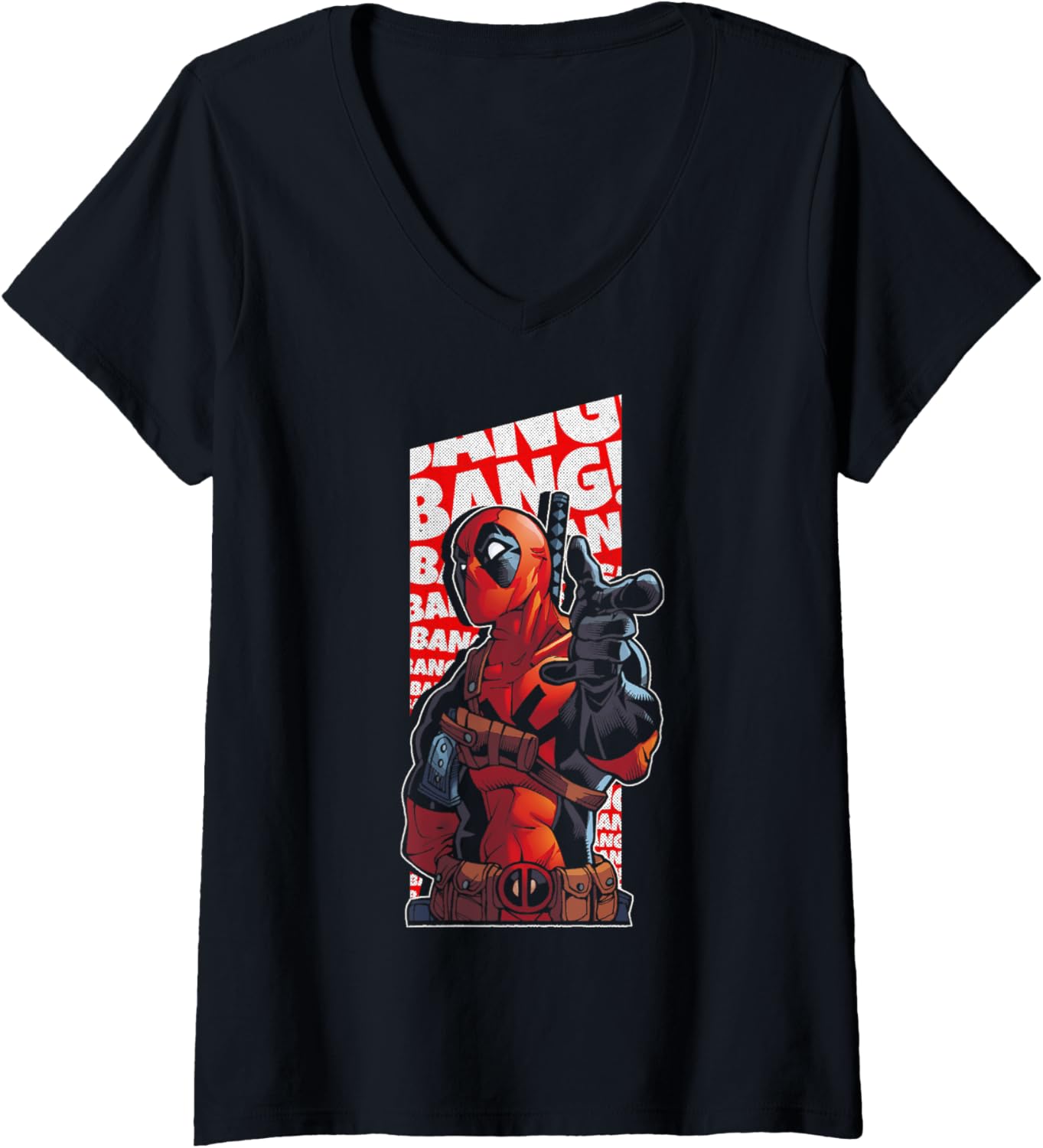 Bang Finger Gun Portrait V Neck