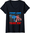 Womens 2Nd Amendment Come Take Em Trump Gun V Neck