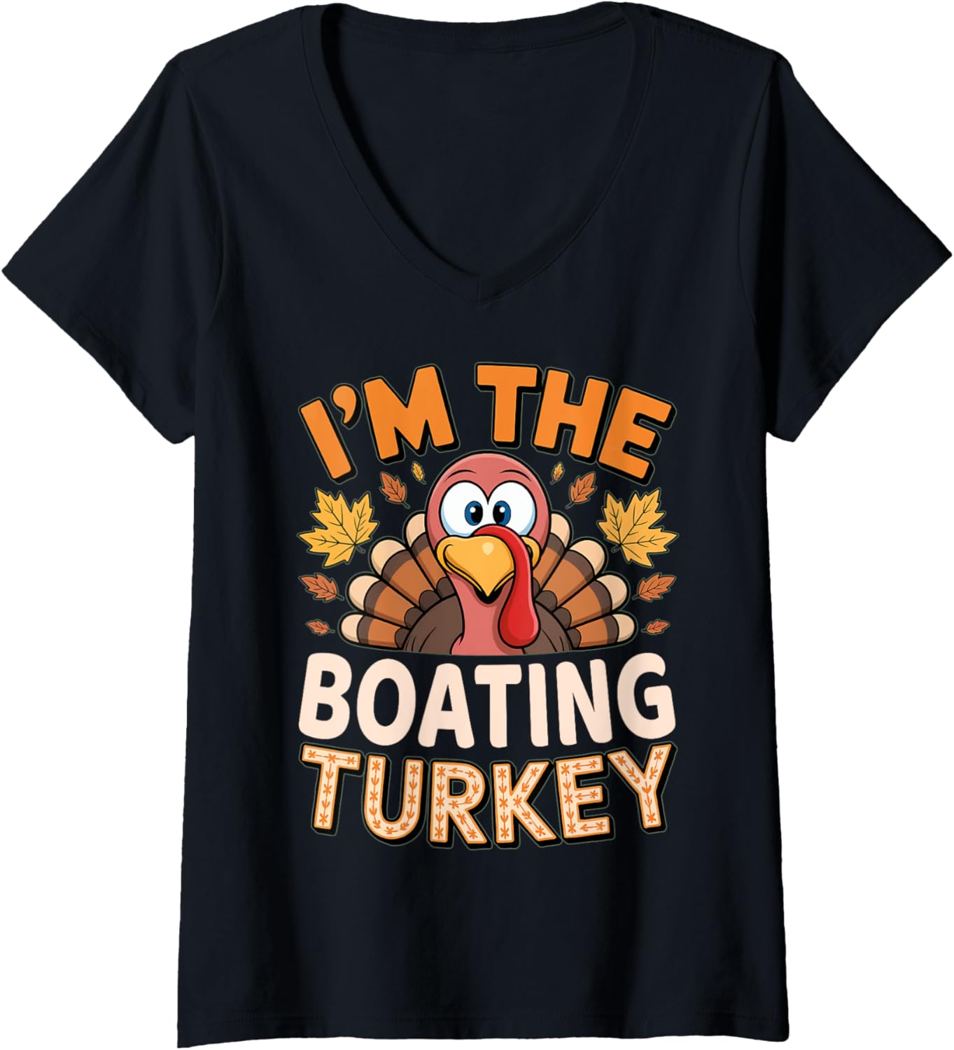 Womens Thanksgiving Matching I M Boating Turkey V
