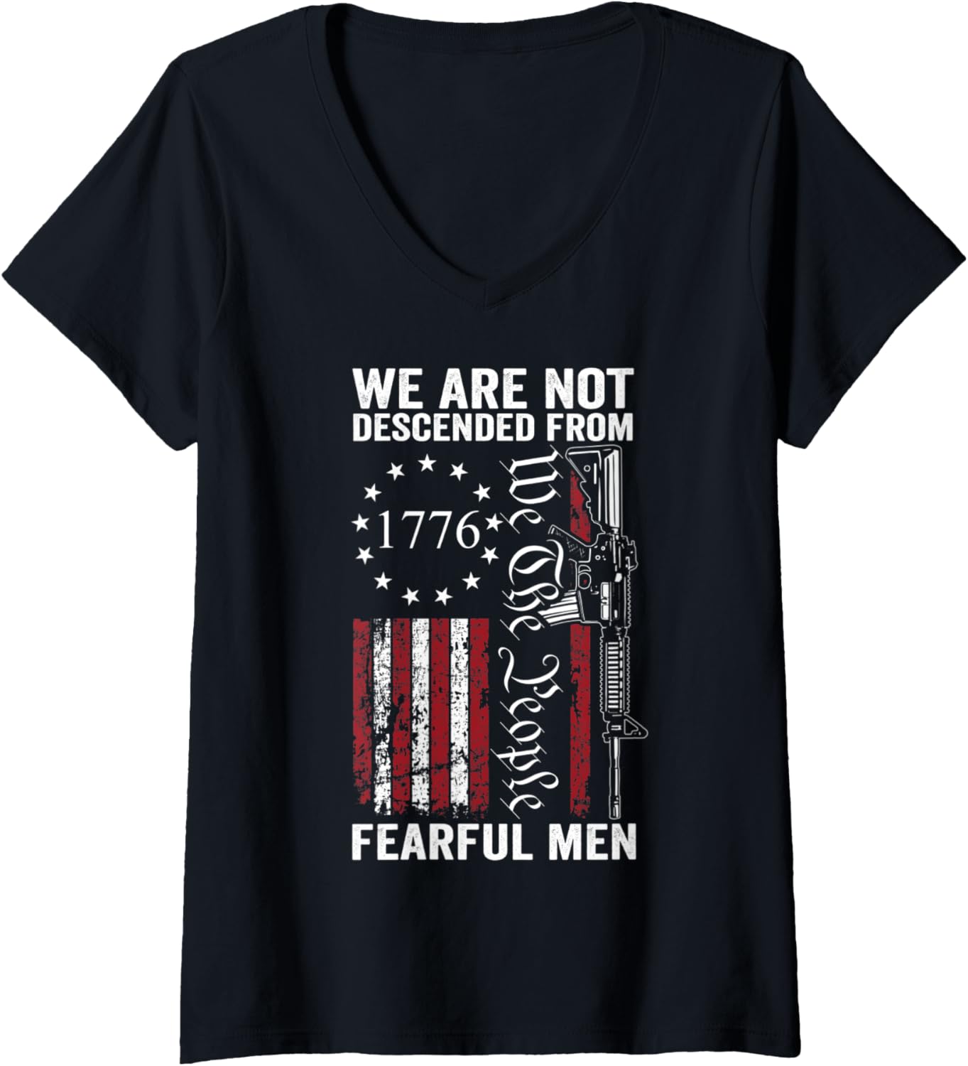 Womens We Are Not Descended From Fearful Men Usa Pro Gun Flag
