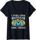 I Turn Yarn Into Cool Things Crafting Yarn Crocheting V-Neck