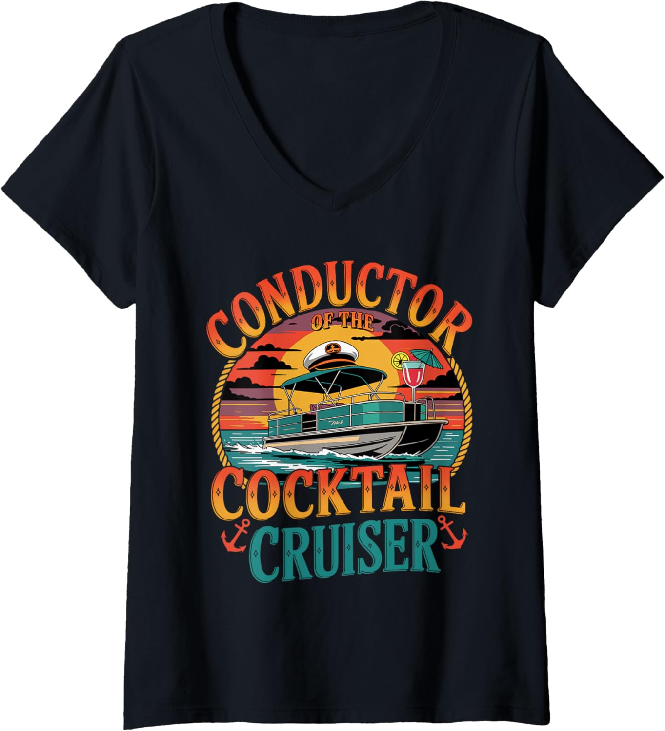 Womens Conductor Of Cocktail Cruiser Pontoon Boat Captain