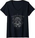 Womens Guns N Roses Official Skull Guns Bandanna V Neck