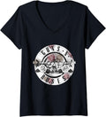 Womens Guns N Roses Official Floral Bullet V Neck
