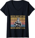Womens Motor Boat Captain Funny Pontoon Boating Motor