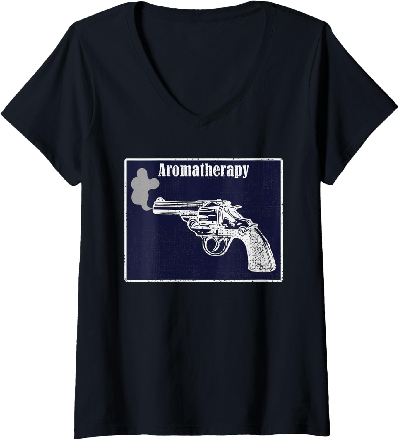 Womens Funny Aromatherapy Gun Powder Smell Gun Advocate V Neck