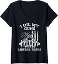 Womens I Oil My Guns With Liberal Tears Vintage Gun Lover V