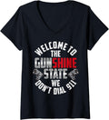 Womens Welcome To Gunshine State We Dont Dial 911 Florida Gun V
