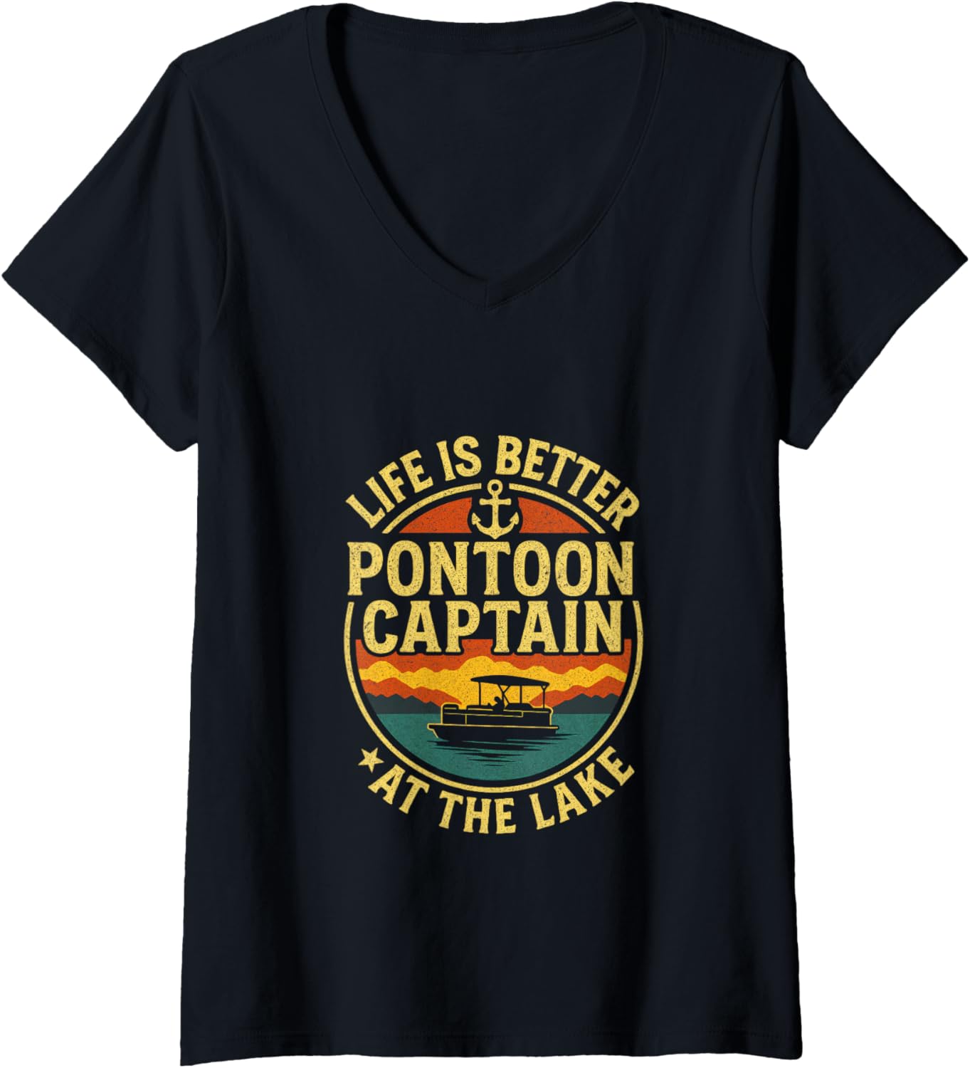Womens Life Is Better Pontoon Captain Vintage Boat