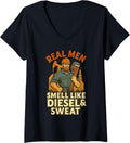 Womens Real Men Smell Like Diesel Sweat Oilfield