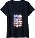 Womens Guns Make Me Happy You Not So Much Usa Flag Gun