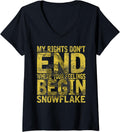 Womens 2Nd Amendment My Gun Rights Dont End Snowflake T Shirt V