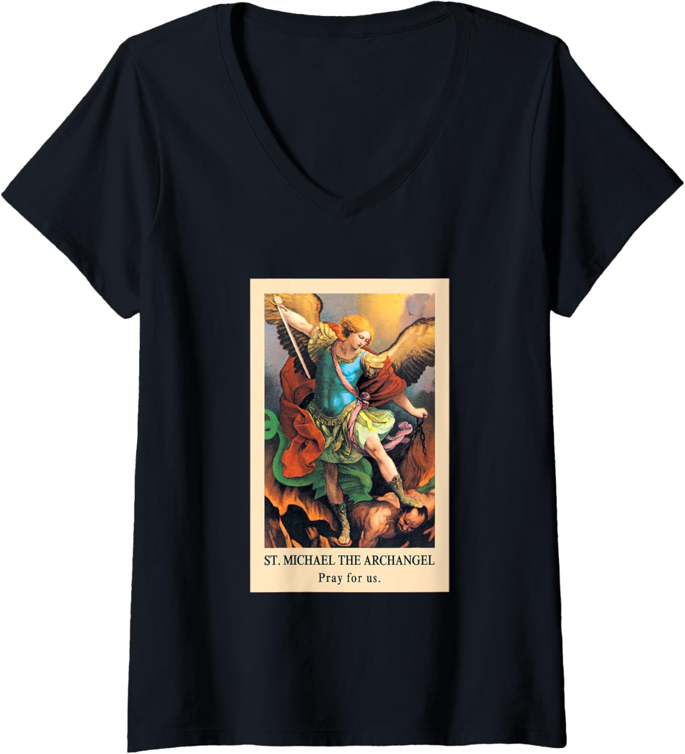 Archangel Michael \/ Miguel Arcangel \/ Saint Michael V-Neck