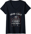 Womens Good Girls Carry Guns 45 Caliber Second Amendment Pro Gun V
