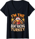 Womens Thanksgiving Matching I M Boat Racing Turkey