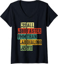 Womens All Faster Than Dialling 911 Gun Tshirt V Neck