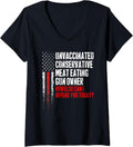 Womens Unvaccinated Conservative Meat Eating Gun Owner V Neck