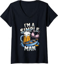 Womens I M A Simple Man Beer Boat