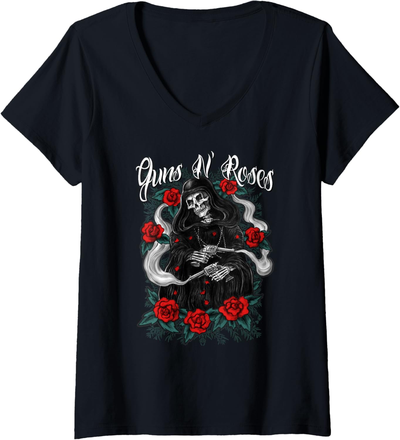 Womens Guns N Roses Official Roses Reaper V Neck
