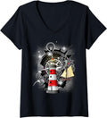Womens Maritime Lighthouses Seagulls Wind Rose Boat Compass