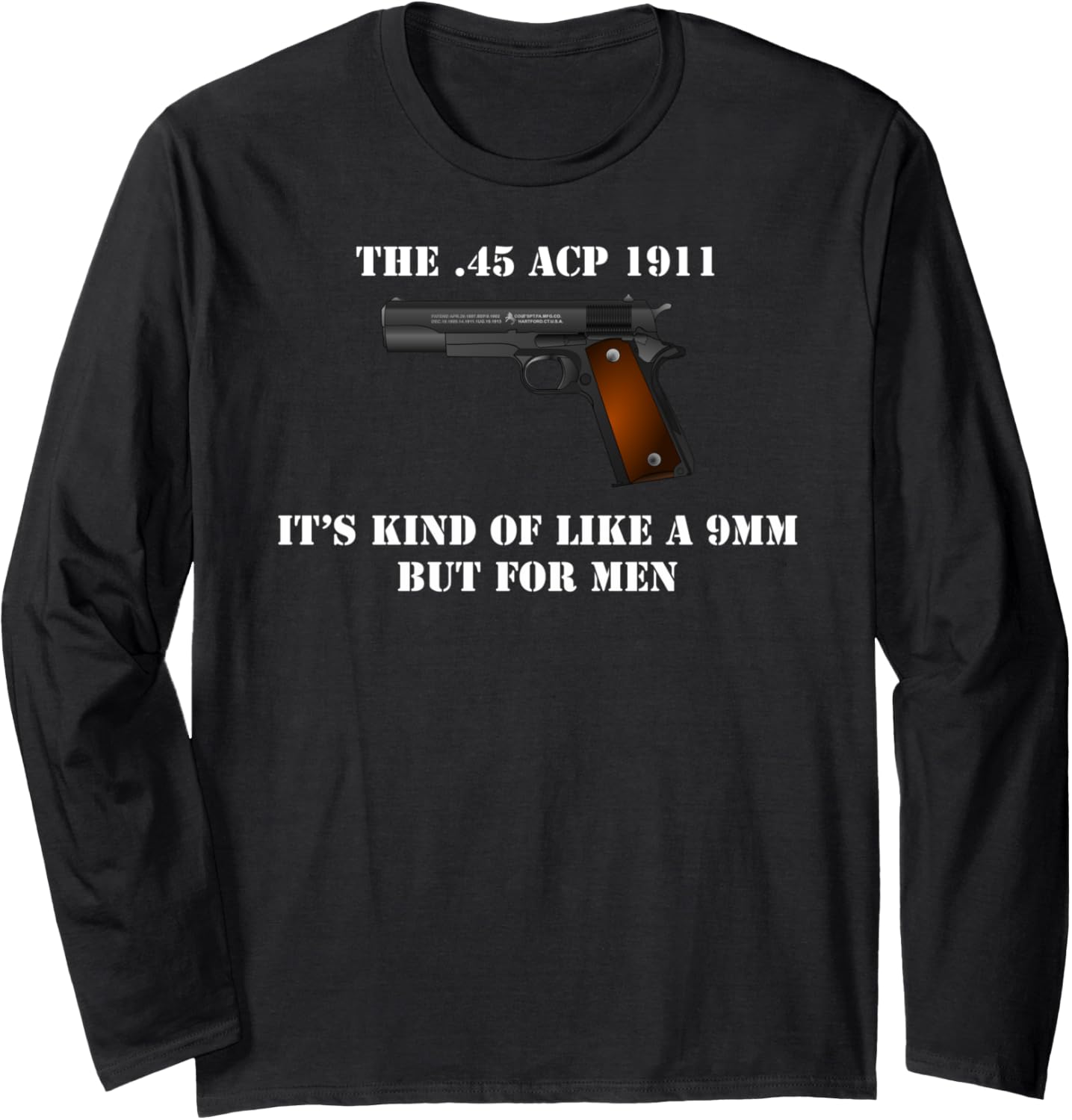 45 Acp Caliber 1911 Pistol Gun Like A 9Mm But Men Long