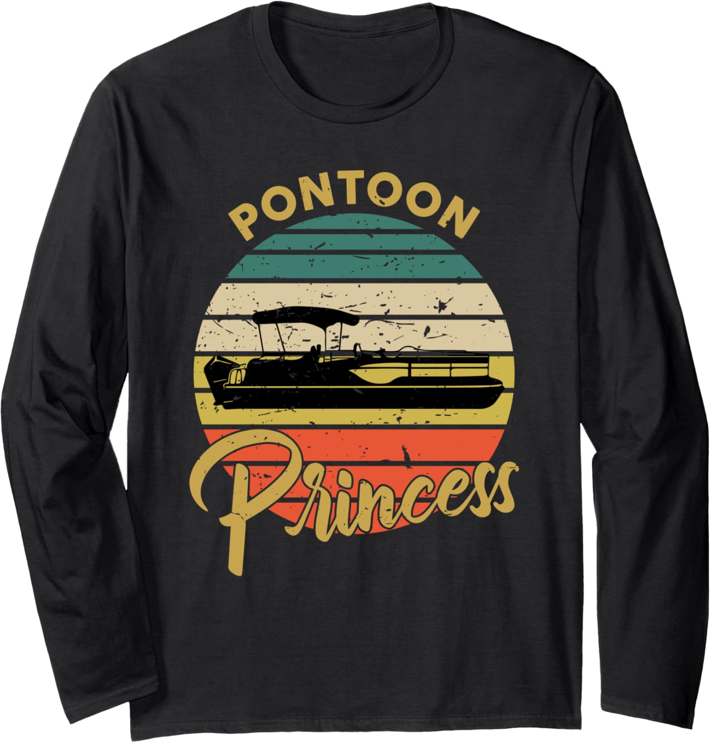 Funny Pontoon Princess Captain Boat Pontooning Women Long