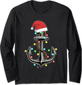 Christmas Lights Anchor Boating Sailing Funny Boat Xmas