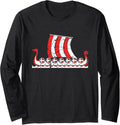 Vintage Denmark Viking Ship Danish Flag Dragon Boat