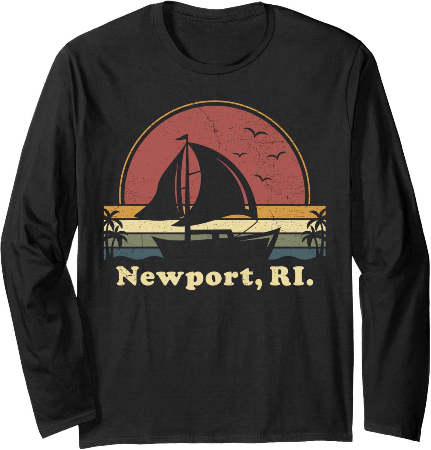Sailing Newport Vintage Sail Boat Sailor Long Sleeve