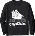 Certified Captain Sailboat Sail Sailing Sailor Long Sleeve