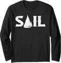 Vintage Sail Sailing Sailboat Pontoon Captains Long Sleeve